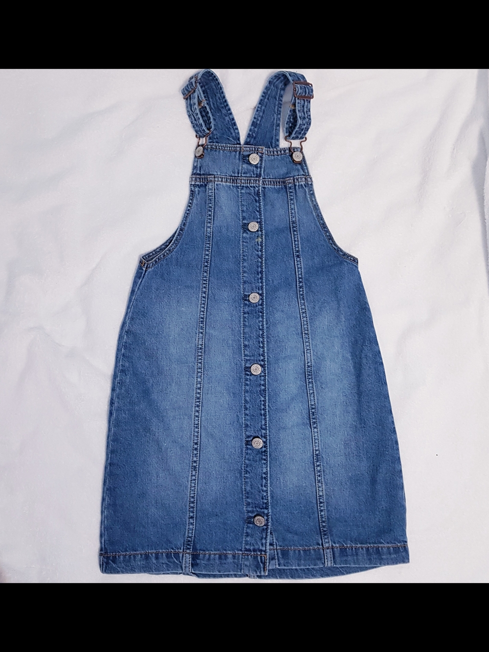 GAP Classic Blue Denim Pinafore Overalls Dress for Kids